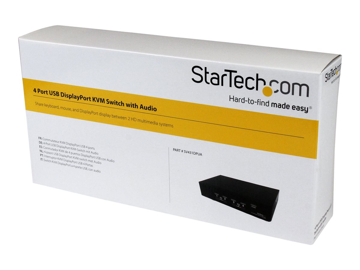 StarTech.com 4 Port DisplayPort KVM Switch w/ Audio - USB, Keyboard, Video, Mouse, Computer Switch Box for 2560x1600 DP Monitor (SV431DPUA) - přepínač KVM / audio / USB - 4 porty – foto 4