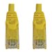 Eaton Tripp Lite Series Cat6a 10G Snagless Molded UTP Ethernet Cable (RJ45 M/M), PoE, Yellow, 15 ft. (4.6 m)