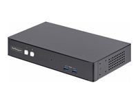 StarTech.com 2-Port Dual-Monitor DisplayPort KVM Switch, RS232 Serial Control, 4K 60Hz, 2x USB 5Gbps Hub Ports, 2x USB 2.0 HID Ports, Hotkey/Pushbutton Switching, TAA Compliant - Includes 2x DP and USB Host Cables (P2DD46A22-KVM-SWITCH)