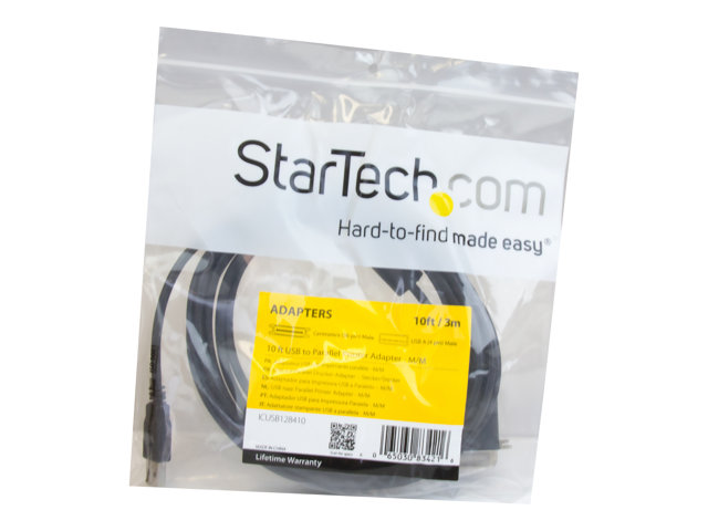 StarTech.com 10 ft USB to Parallel Printer Adapter - M/M - USB to ieee 1284 - USB to centronics - USB to Parallel Cable (ICUSB128410)