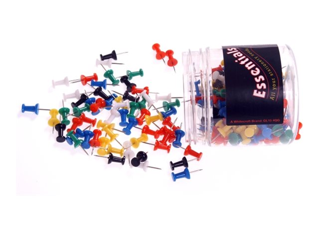 Whitecroft Essentials Push Pins Assorted Colours Pack Of 200