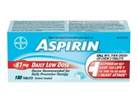 Bayer Aspirin Daily Low Dose - Enteric Coated - 81mg/180s