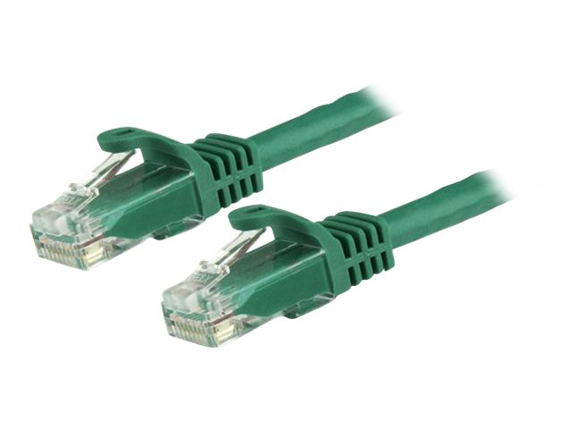 Image of StarTech.com 15m CAT6 Ethernet Cable, 10 Gigabit Snagless RJ45 650MHz 100W PoE Patch Cord, CAT 6 10GbE UTP Network Cable w/Strain Relief, Green, Fluke Tested/Wiring is UL Certified/TIA - Category 6 - 24AWG (N6PATC15MGN) - patch cable - 15 m - green