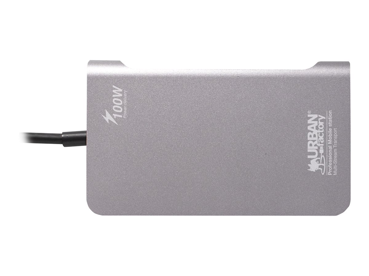 URBAN FACTORY Hubee Plus USB-C Mobile Station RJ45 Gigabit HDMI 4K VGA HD 3xUSB-A 3.1 of 10gbps 100Watts