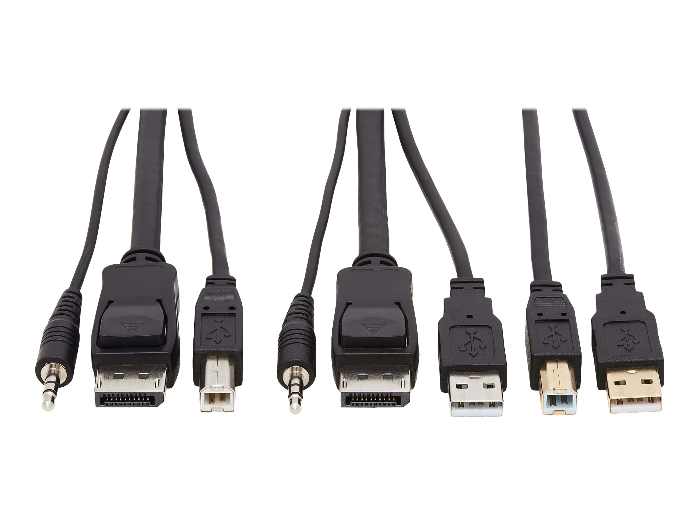 Eaton Tripp Lite Series DisplayPort KVM Cable Kit 4K USB 3.5mm Audio 3xM/3xM USB MM 10ft