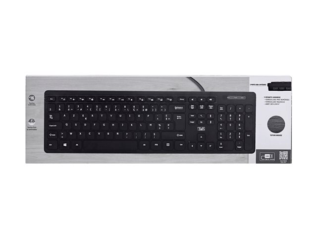 TNB HUB Wired Keyboard Built-In 3X Usb-A