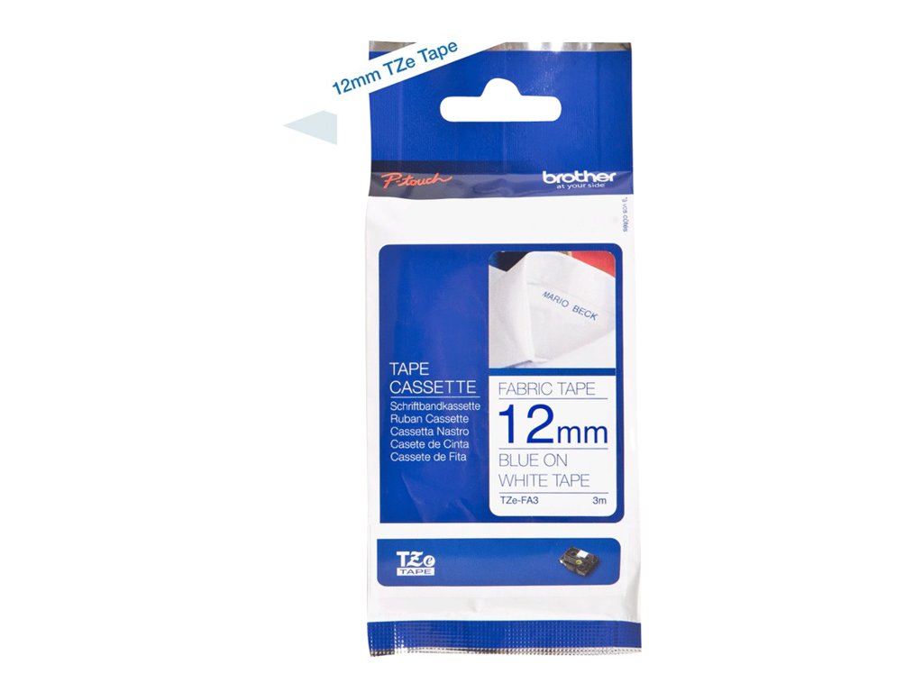 Ruban TZ textile 12mm bleu / blanc
