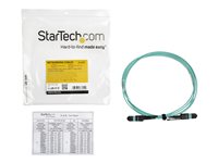 Startech MTP Fiber Optic Cable - 6 ft / 2m - OM3 - 40Gb - Push / Pull Tab - Plenum - MPO / MTP Connector - Fiber Patch Cable (MPO12PL2M) - network cable - 2 m - 2 m - aqua