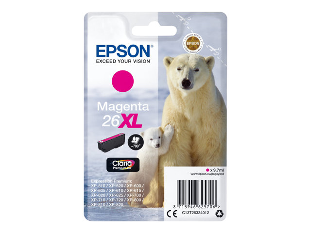Image of Epson 26XL - XL - magenta - original - ink cartridge