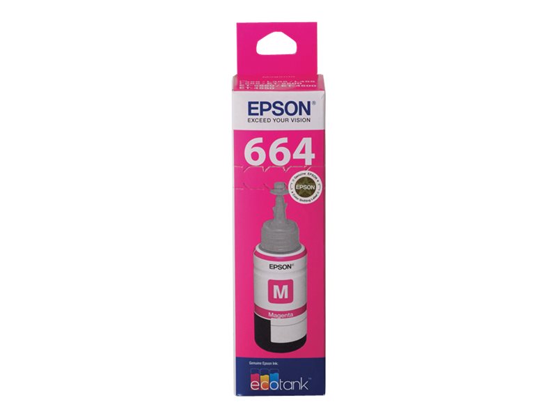 Epson EcoTank T664 magenta original ink Package view Front 79525