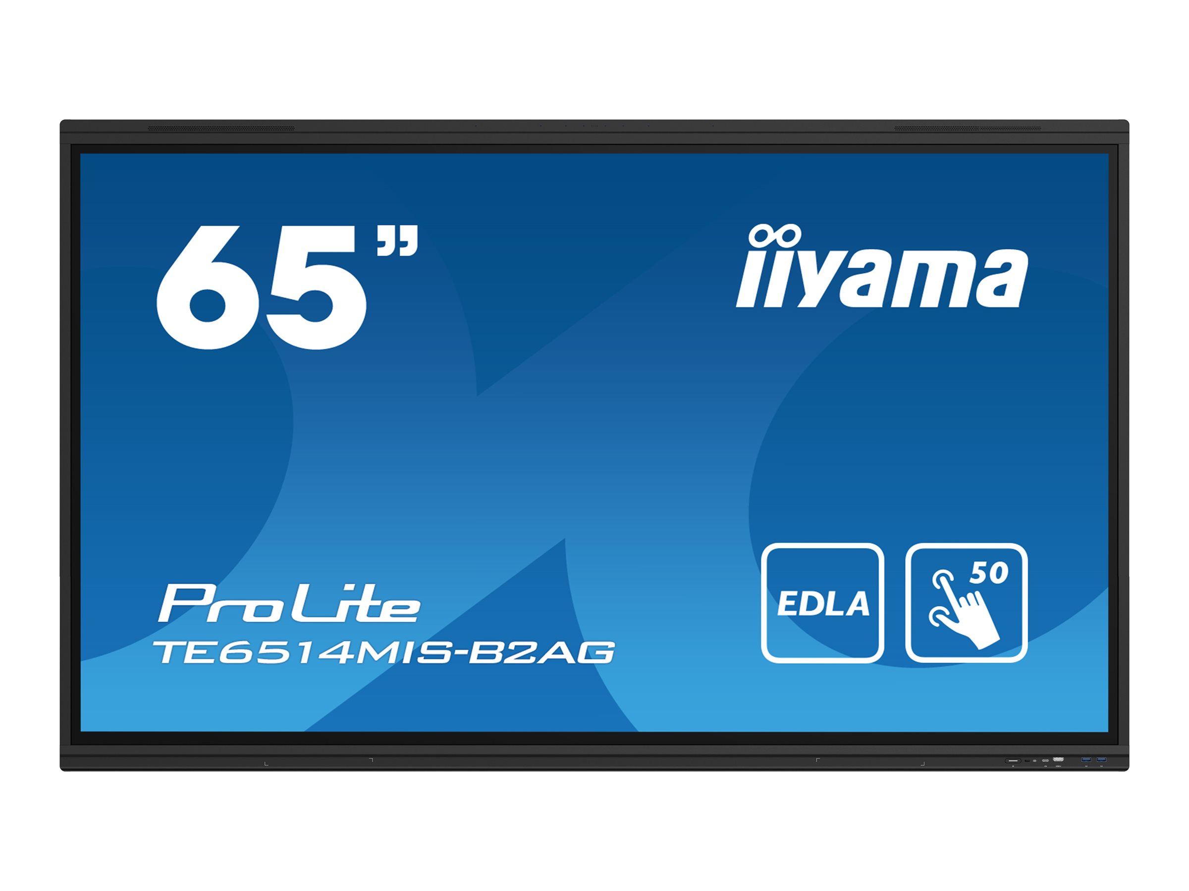 Iiyama Prolite Te6514mis B2ag 65 Led Backlit Lcd Display 4k For Digital Signage Interactive Communication
