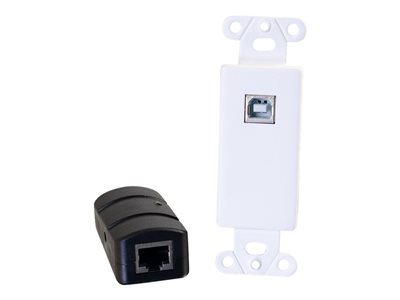 C2G USB 2.0 Cat6 Extender 150ft, Decorator Wall Plate Transceiver to Box Receiver-TAA