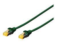 DIGITUS Professional CAT 6a Kabel med afskærmning med folie og kobberfletning (SFTP 50cm Patchkabel Grøn