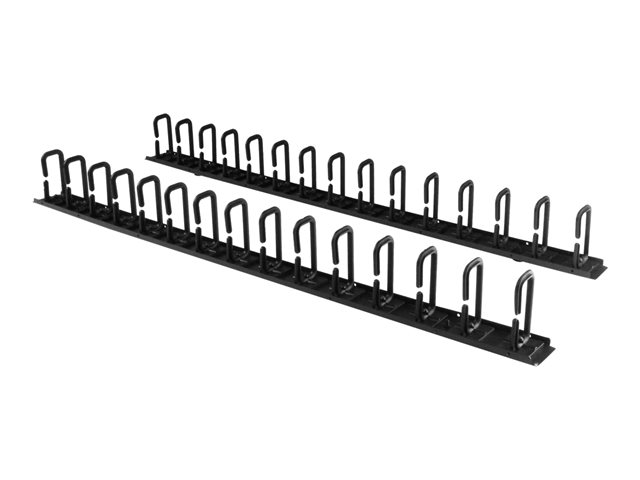 Image of StarTech.com Vertical 0U Server Rack Cable Management w/ D-Ring Hooks - 40U Network Rack Cord Manager Panels - 2x 3ft Wire Organizers (CMVER40UD) - D-ring cable management kit - 40U