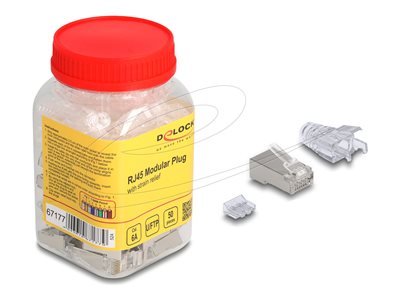 DELOCK  RJ45 Modularer Stecker Cat.6A mit Knickschutztülle