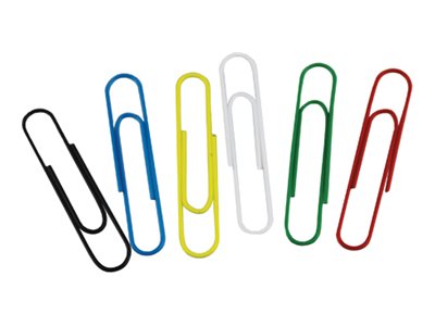 Whitecroft Essentials Paper Clips Giant 51 Mm Assorted Colours Pack Of 125