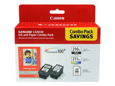 Canon PG-210 XL/CL-211 XL Combo Pack with Photo Paper Glossy