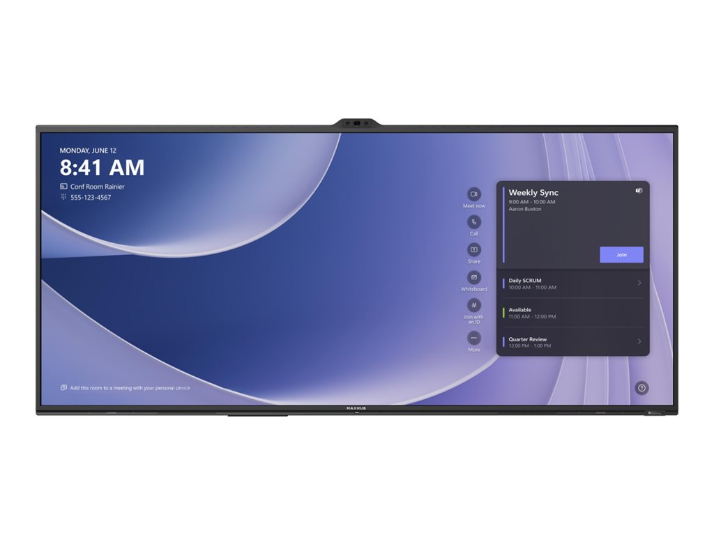 MAXHUB XBoard V7 Series V925T for Microsoft Teams Product shot Front 79650