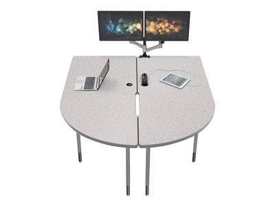 MooreCo MediaSpace Multimedia & Collaboration Large Double Table U-shaped gray nebula 