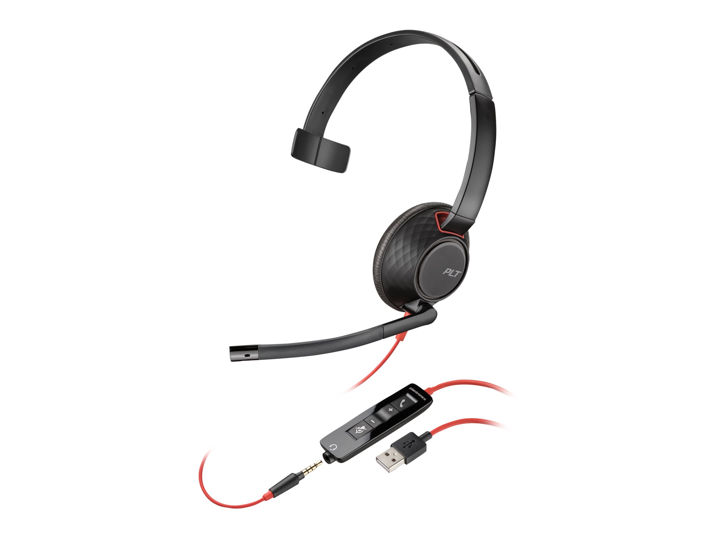 HP Poly Blackwire 5210 - headset - 3.5 mm jack, USB-A