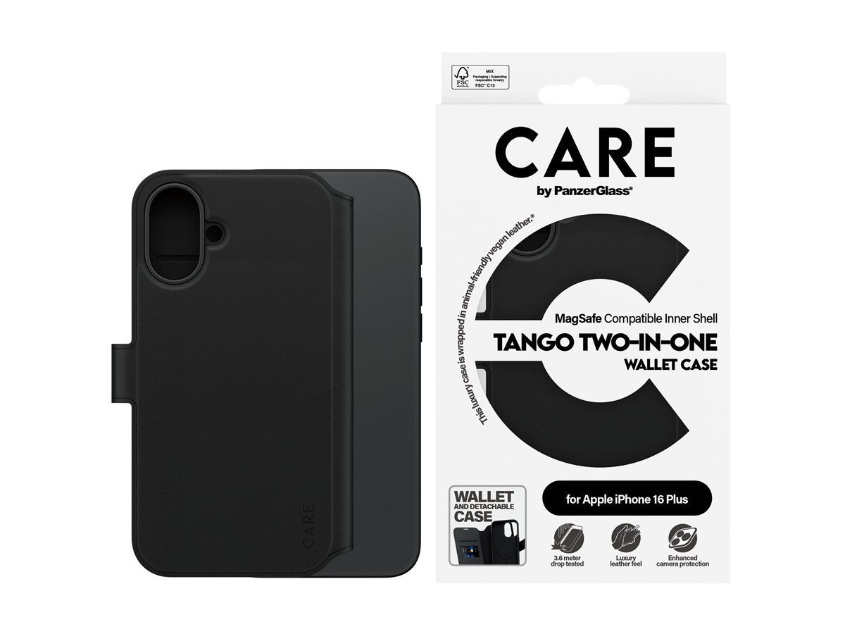 PanzerGlass CARE pouzdro Apple iPhone 16 Plus MagSafe Wallet 2v1 černý – foto 3