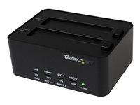 StarTech.com Dual Bay Hard Drive Duplicator and Eraser, Standalone HDDSSD ClonerCopier, USB 3.0 to SATA Docking Station, Hard