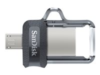 SanDisk Ultra Dual 32GB USB 3.0 / micro USB USB stick Sort Sølv