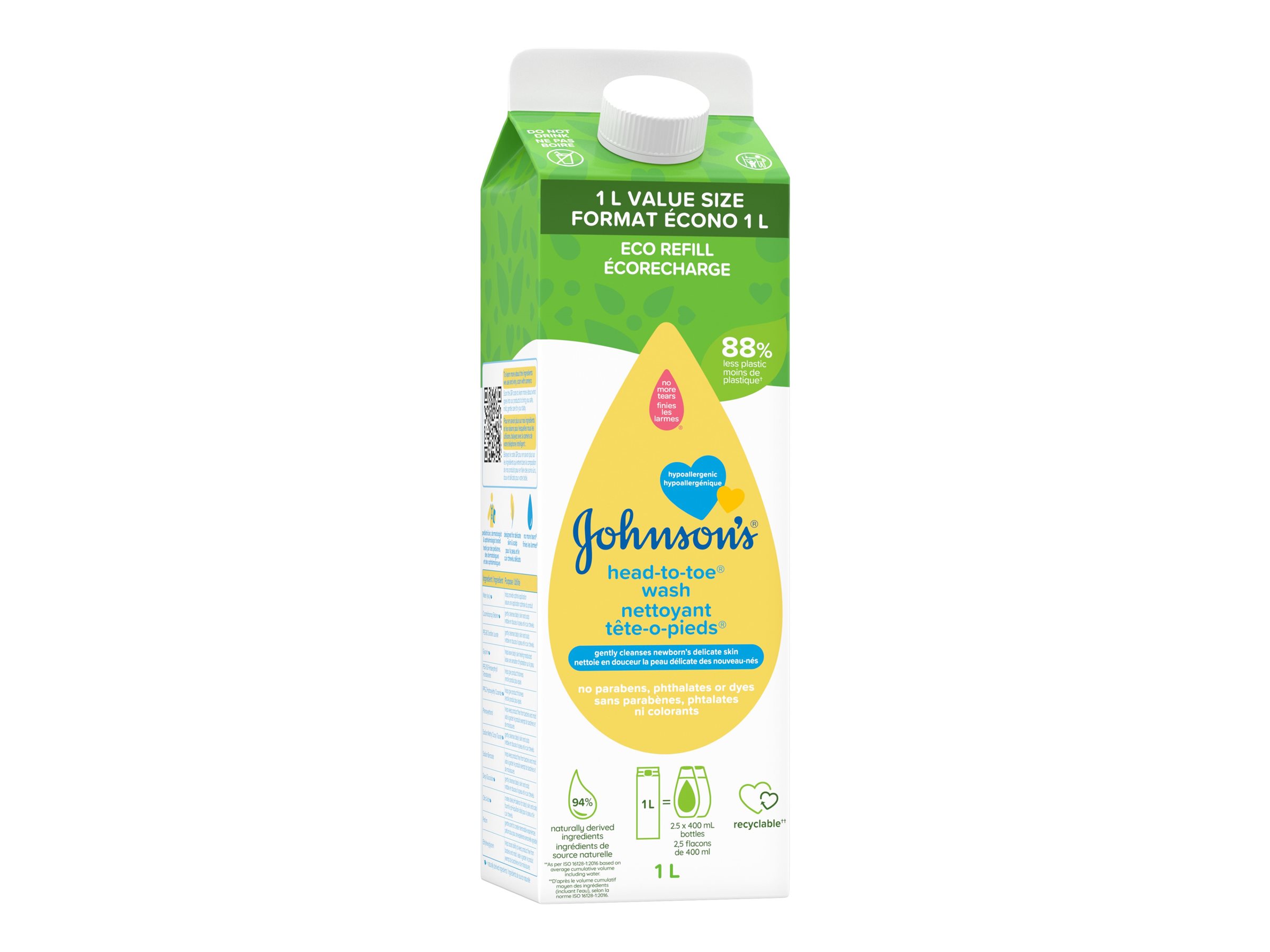 Johnson's Head-To-Toe Baby Body/Hair Wash Refill - 1L