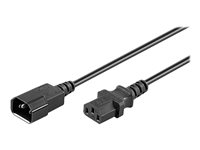 MicroConnect Strøm IEC 60320 C14 Strøm IEC 60320 C13 Sort 2m Forlængerkabel til strøm