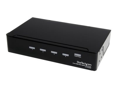 StarTech.com HDMI Splitter 1 In 4 Out - 1080p - 4 Port -Mounting Brackets - 1.3 Audio - HDMI Multi Port - HDMI Audio Splitter (ST124HDMI2) - Video splitter - 4 x HDMI + 4 x audio - desktop - for P/N: SVA12M2NEUA, SVA12M5NA