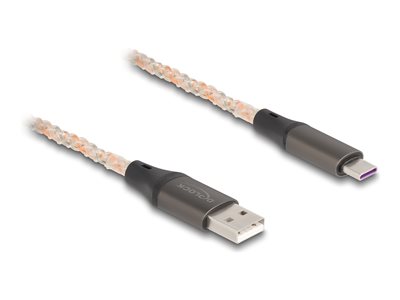 DELOCK USB 2.0 Kabel Typ-A zu USB Type-C mit RGB Beleuchtung - 88164