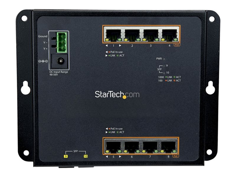 StarTech.com Switch GbE  8 ports - 8x PoE+ 2x SFP