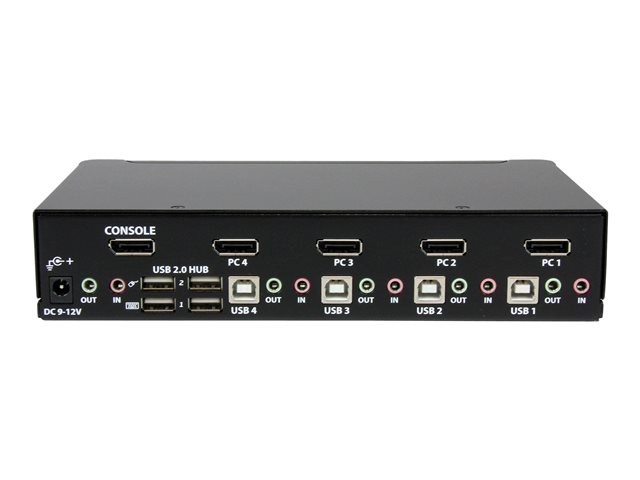 StarTech.com 4 Port DisplayPort KVM Switch w/ Audio - USB, Keyboard, Video, Mouse, Computer Switch Box for 2560x1600 DP Monitor (SV431DPUA)