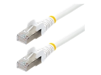 StarTech.com 10ft LSZH CAT6a Ethernet Cable, White, 10 Gigabit Snagless RJ45 100W PoE Patch Cord, CAT 6A 10GbE 27AWG S/FTP Network Cable w/Strain Relief, Fluke Tested/ETL - Low Smoke Zero Halogen Category 6A (NLWH-10F-CAT6A-PATCH)