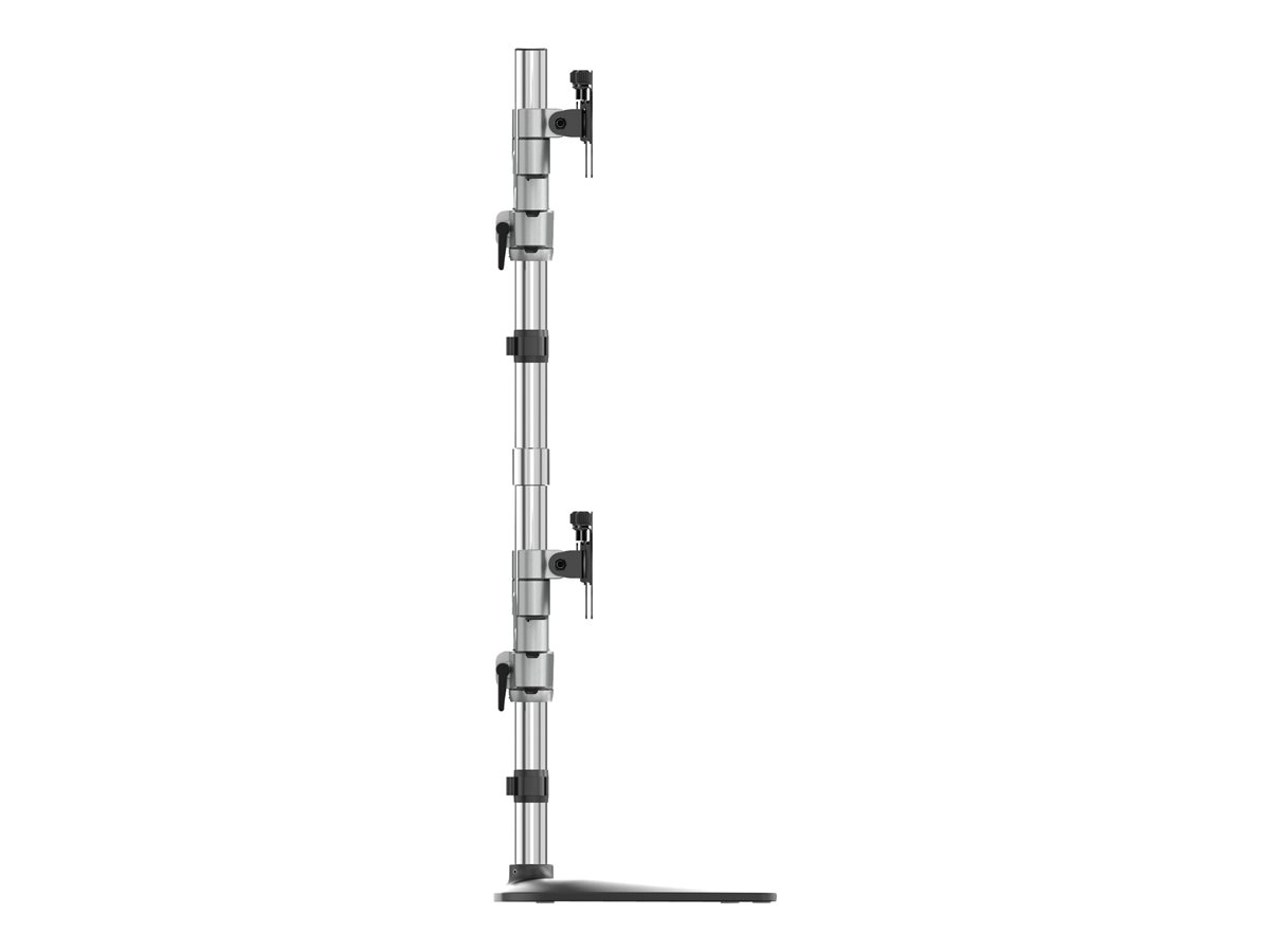 StarTech.com Desktop Quad Monitor Stand, Ergonomic VESA 4 Monitor Arm (2x2) up to 32", Free Standing Articulating Universal Pole Mount, Height Adjustable/Tilt/Swivel/Rotate, Silver - Heavy-duty VESA Mount (ARMQUADSS) stojan - nastavitelné rameno - pro 4 monitory – foto 3