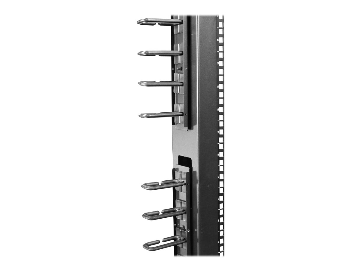 StarTech.com Vertical 0U Server Rack Cable Management w/ D-Ring Hooks - 40U Network Rack Cord Manager Panels - 2x 3ft Wire Organizers (CMVER40UD) - sada pro správu kabelů D-ring - 40U – foto 7