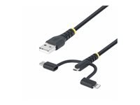 StarTech.com 3.3ft USB Multi Charging Cable, Lightning/Micro-USB/Type-C