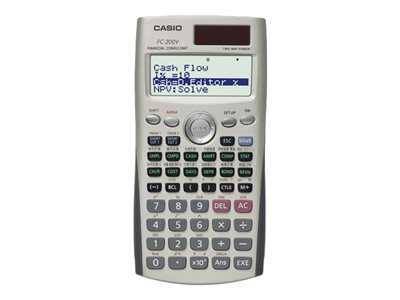 Casio FC-200V Financial calculator 10 digits + 2 exponents solar panel, 