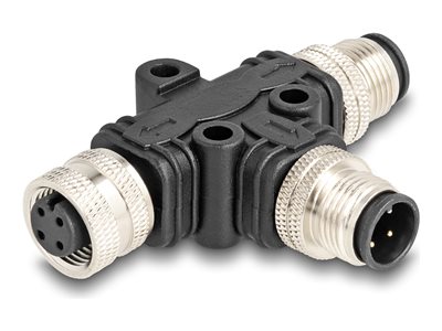 DELOCK M12 T-Splitter A-kod 4 Pin zu 1 x - 60580