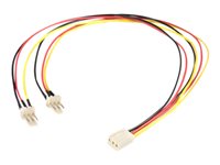 StarTech TX3 Fan Power Splitter Cable - Fan power splitter - 3 pin internal power (F) to 3 pin internal power (M) - 1 ft - TX