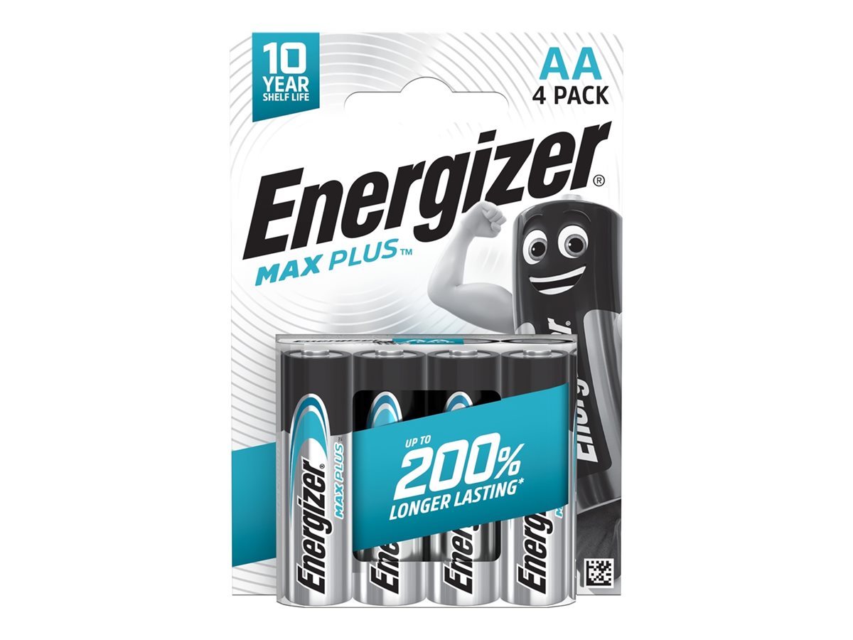 Energizer Max Plus battery, 4 x AA type, Alkaline