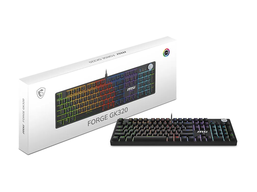 MSI FORGE GK320 keyboard QWERTY US Input Product shot Front 79651