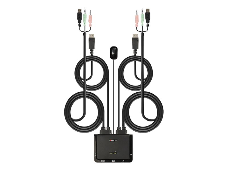 LINDY 2 Port DisplayPort USB KVM Switch