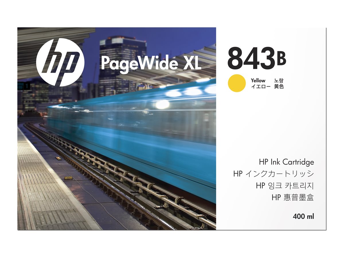 HP 843B yellow original PageWide XL ink Product shot Front 79950