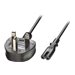 power cable - BS 1363A to power IEC 60320 C7 - 2 m