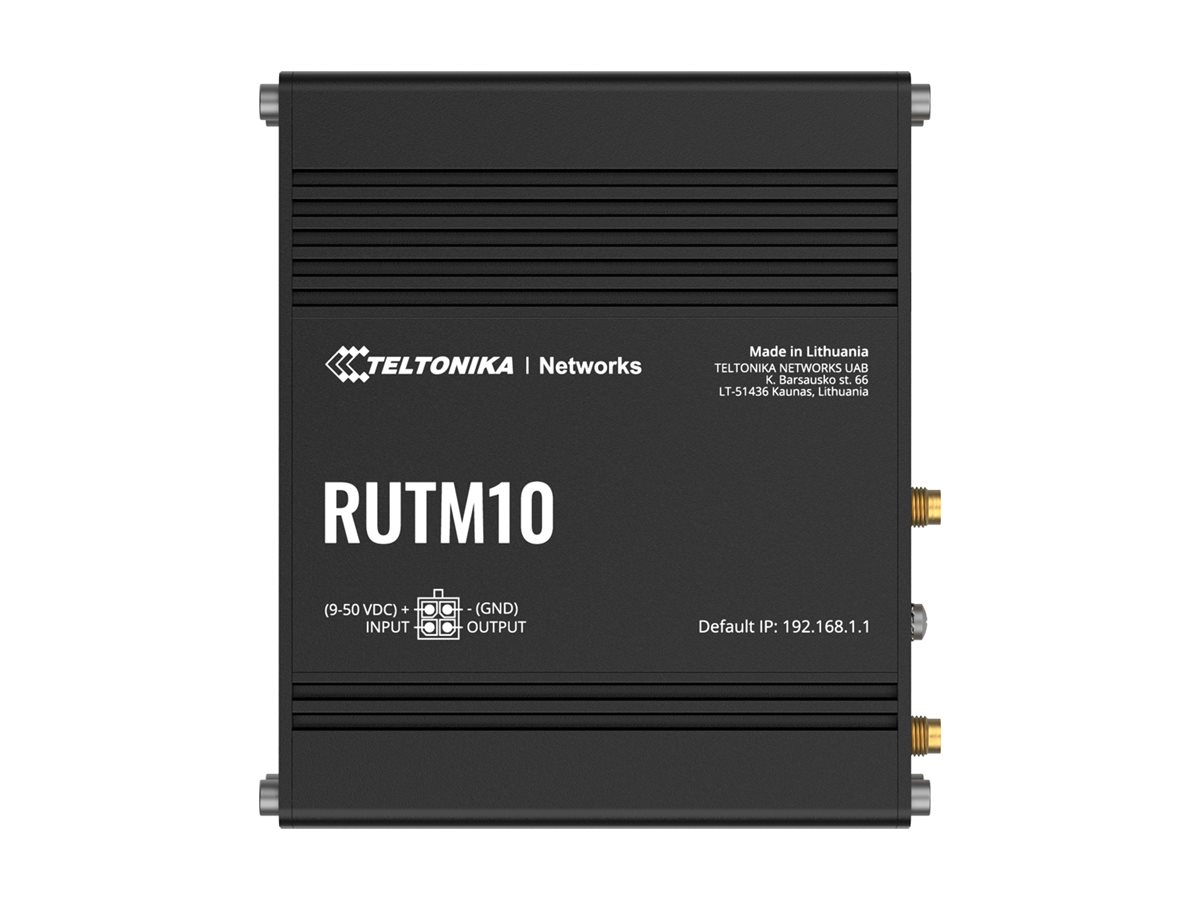 Teltonika RUTM10 wireless router Wi-Fi 5 DIN rail mountable surface-mountable Product shot Front 79800
