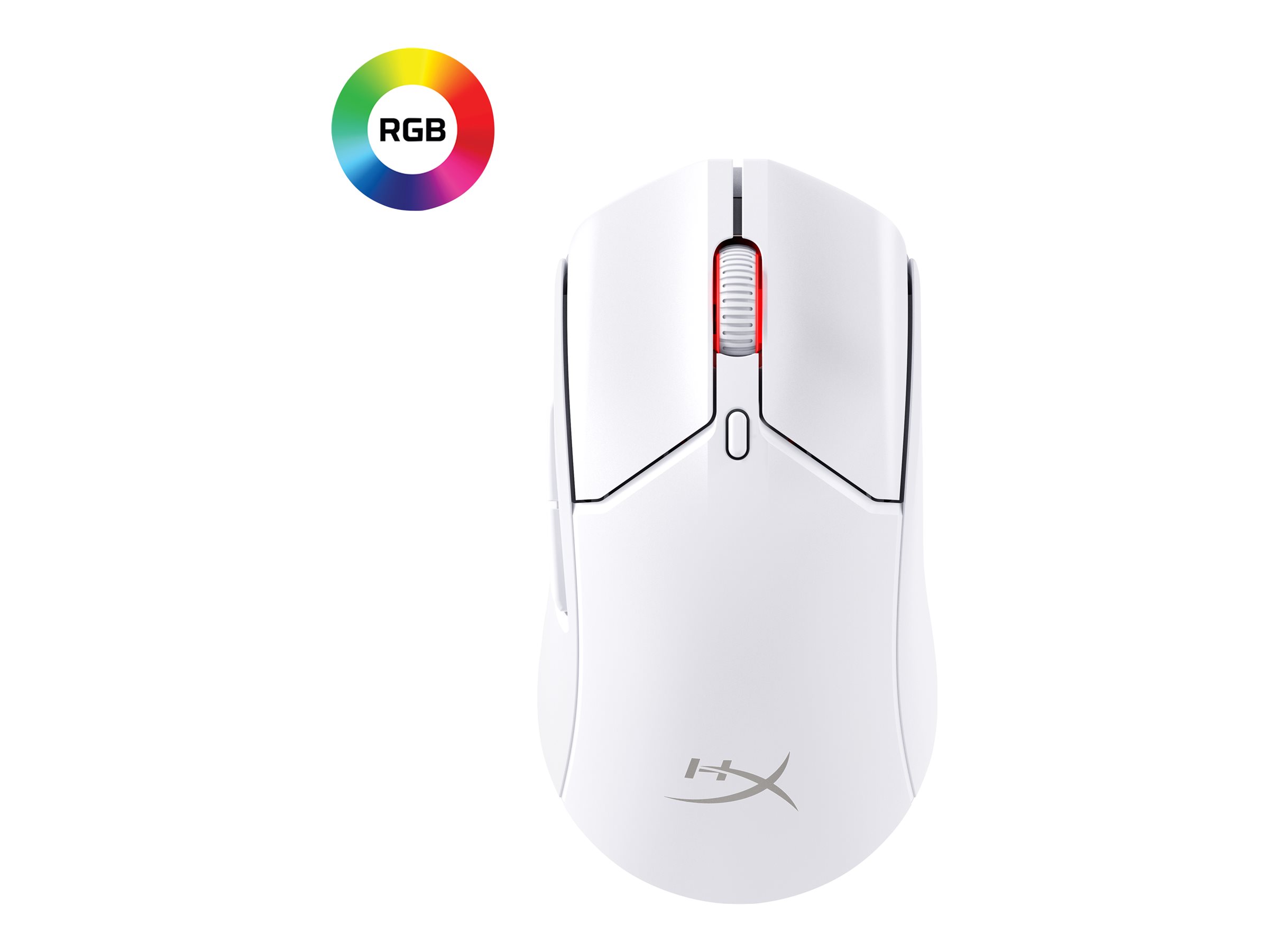 Mouse HyperX Pulsefire Haste 2 Gamer blanco, Sensor de precisión HyperX 26K, Interruptores HyperX personalizados, Personalizable con el software HyperX NGENUITY, Iluminación RGB por LED