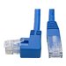 Eaton Tripp Lite Series Left-Angle Cat6 Gigabit Molded UTP Ethernet Cable (RJ45 Left-Angle M to RJ45 M), Blue, 1 ft. (0.31 m)