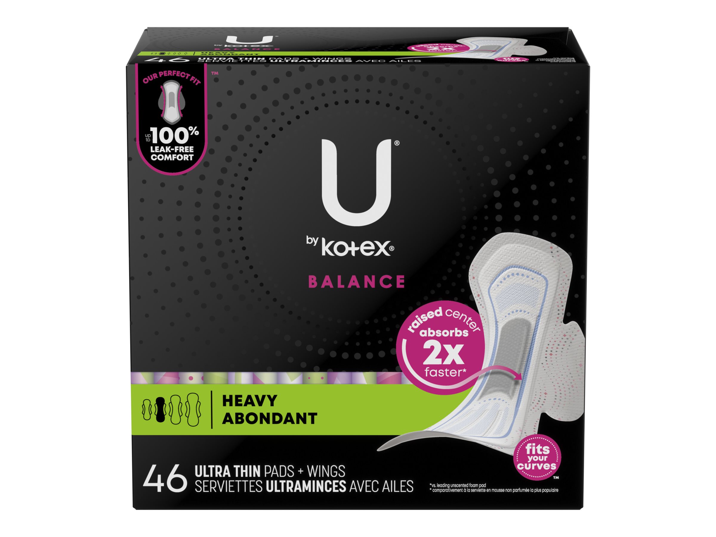 U by Kotex Balance Ultra Thin Sanitary Pad - Heavy - 46 Count