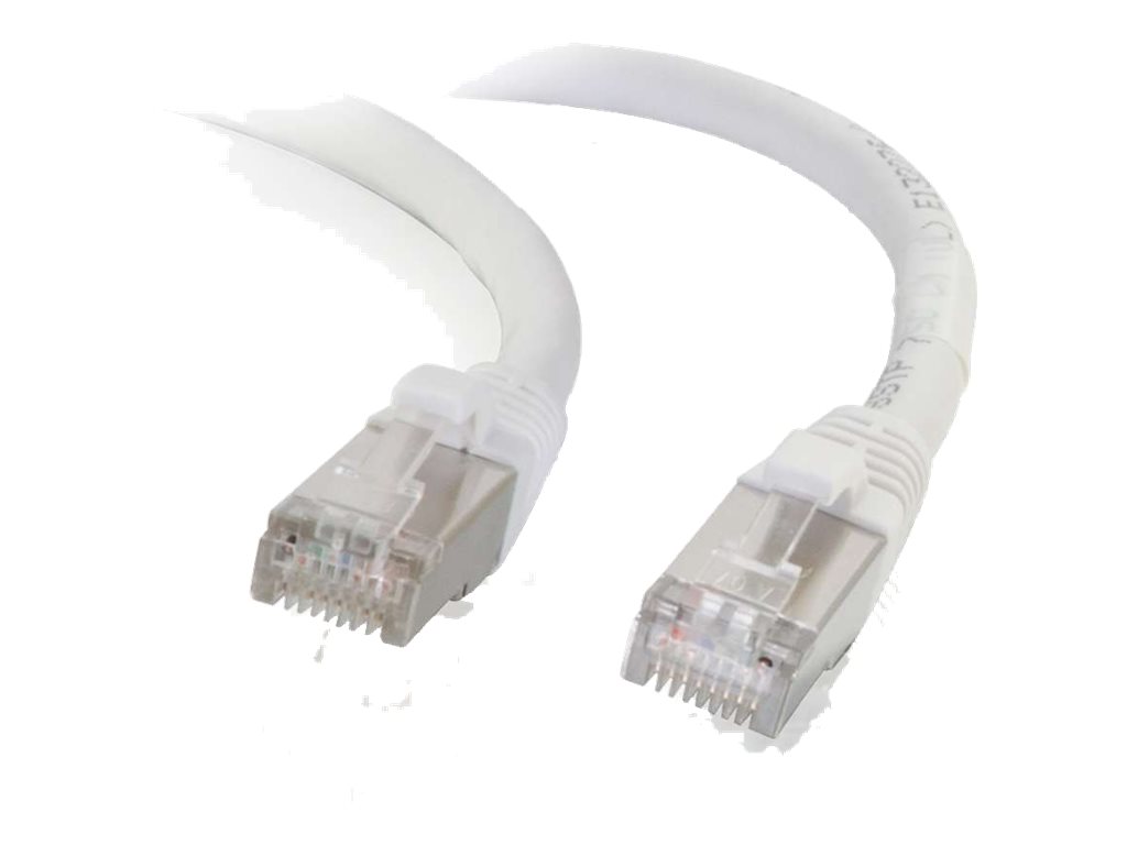 C2G Cat6a Booted Shielded (STP) Network Patch Cable - patch kabel - 50 cm - bílá